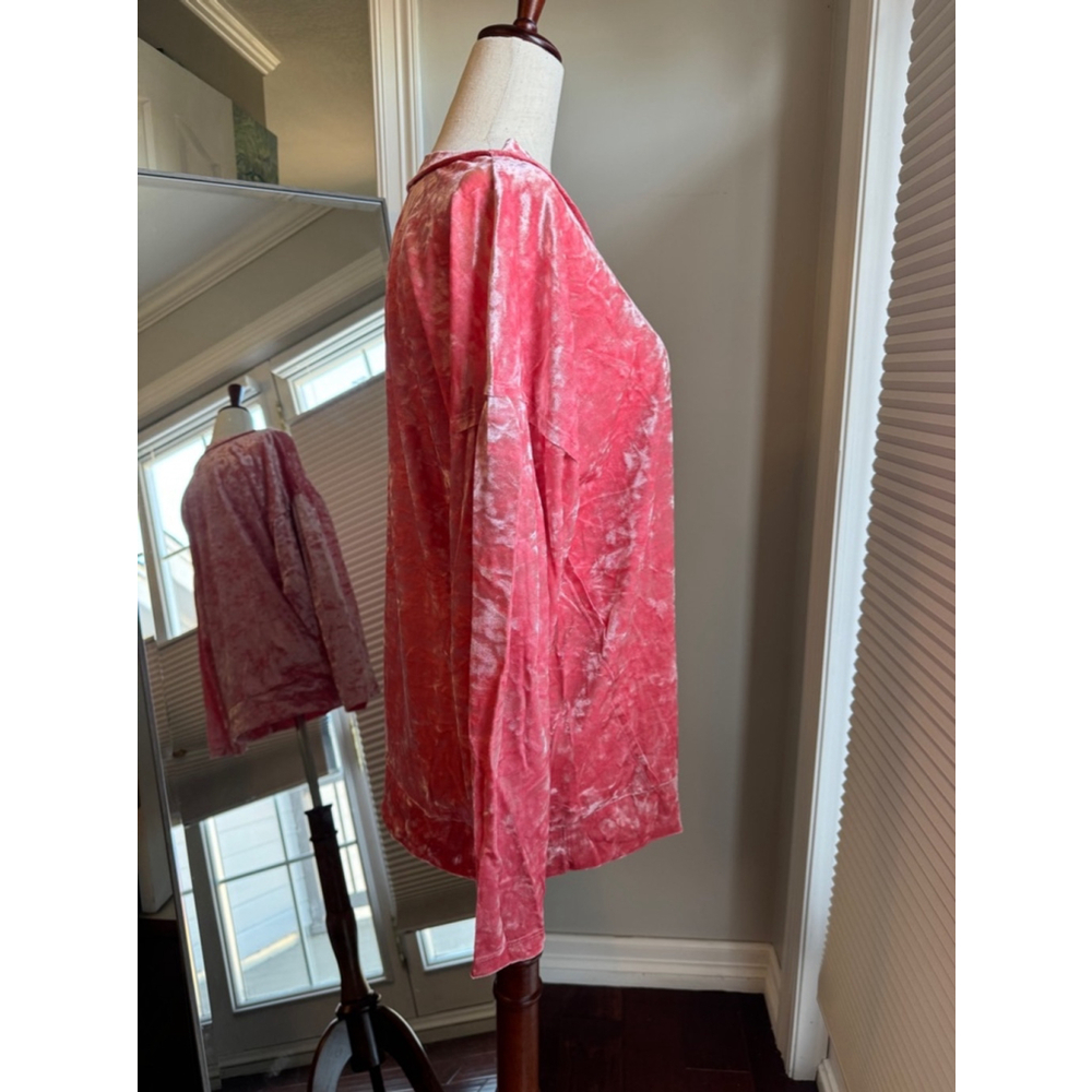 Maronie | Long Dolman Sleeved in Pink Salmon Velvet | L - Picture 3 of 8